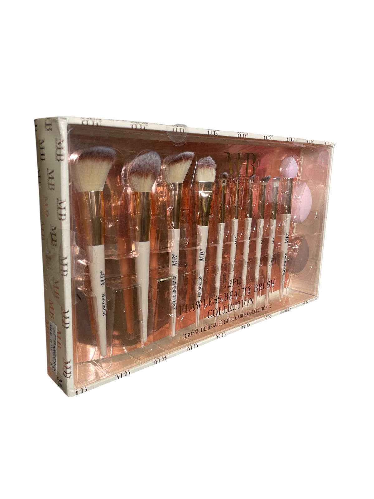 Set de Brochas de Maquillaje Profesional MB – 12 Piezas + Esponjas | Acabado Flawless