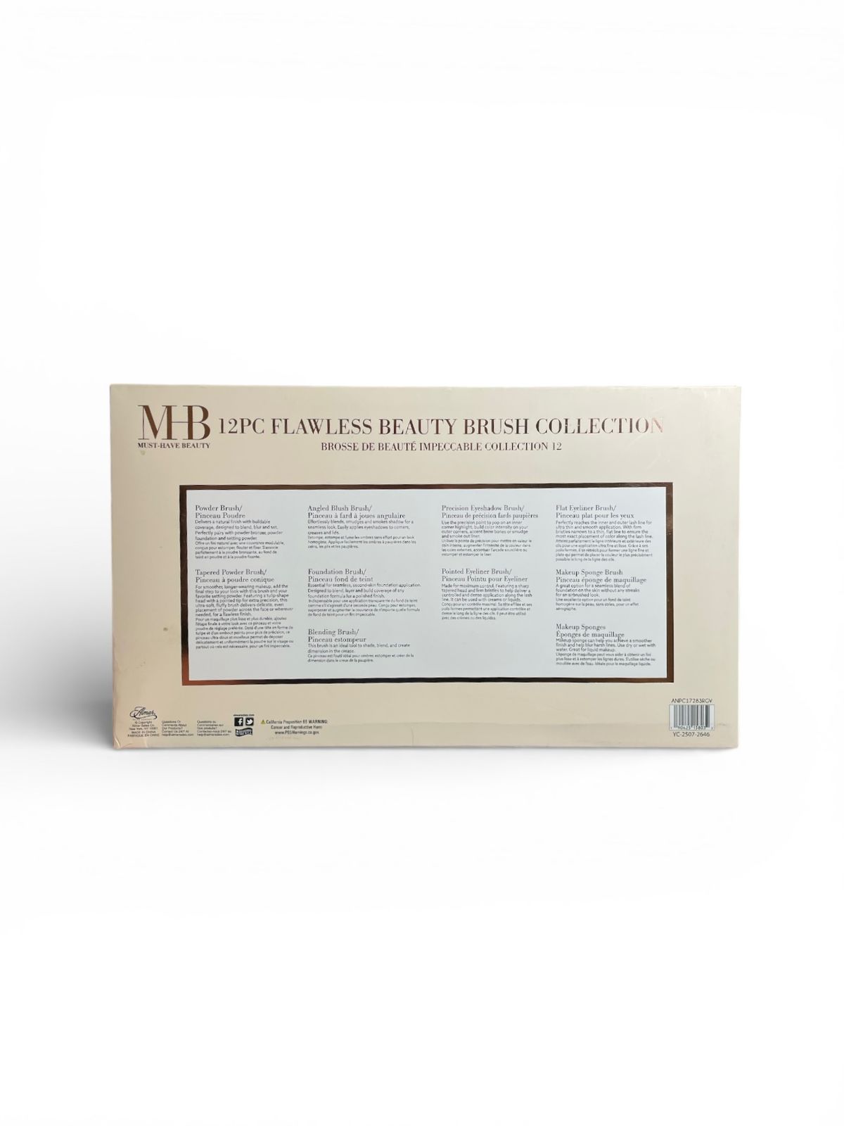 Set de Brochas de Maquillaje Profesional MB – 12 Piezas + Esponjas | Acabado Flawless